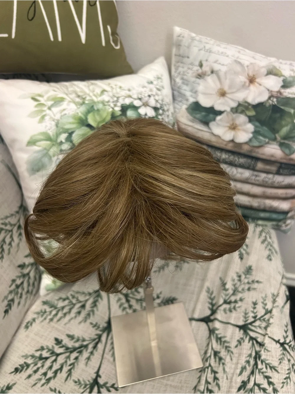 UDU Hair Topper Short Pixie Cut Toppers Women Deep Almond Brown with Highlights